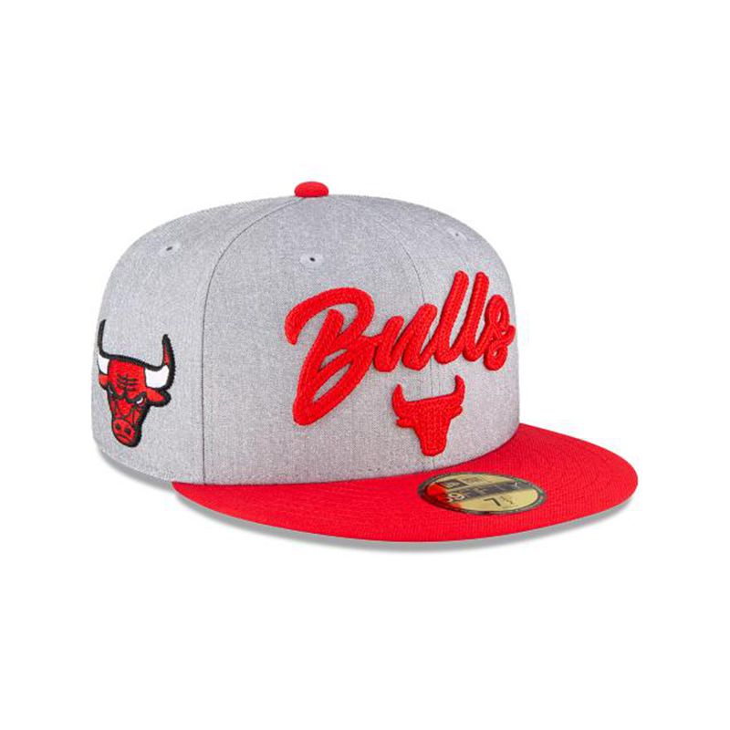 NBA Chicago Bulls Draft 59Fifty Fitted (QSD5861) - Grey New Era Caps